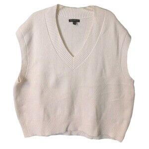 Banana Republic Sweater Vest Womens XL XXL Oversized Thick Cozy VNeck Ribbed